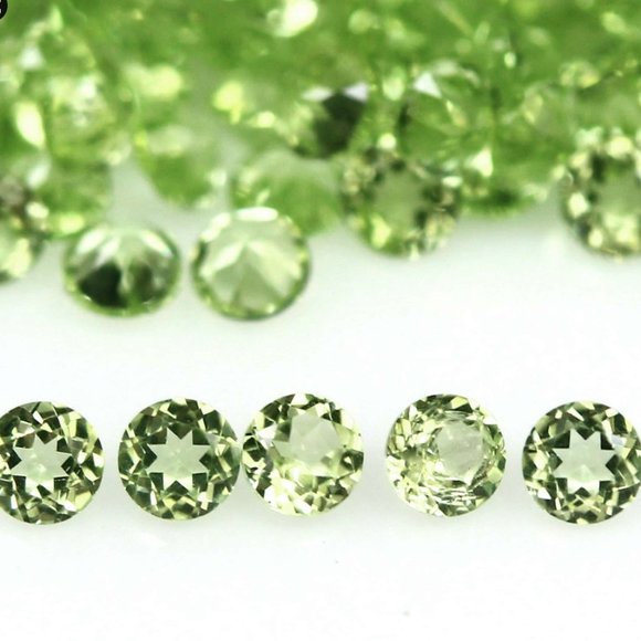 ROUND CUT! UNTREATED! 5.35ct PERIDOT SET!!! - Picture 1 of 3